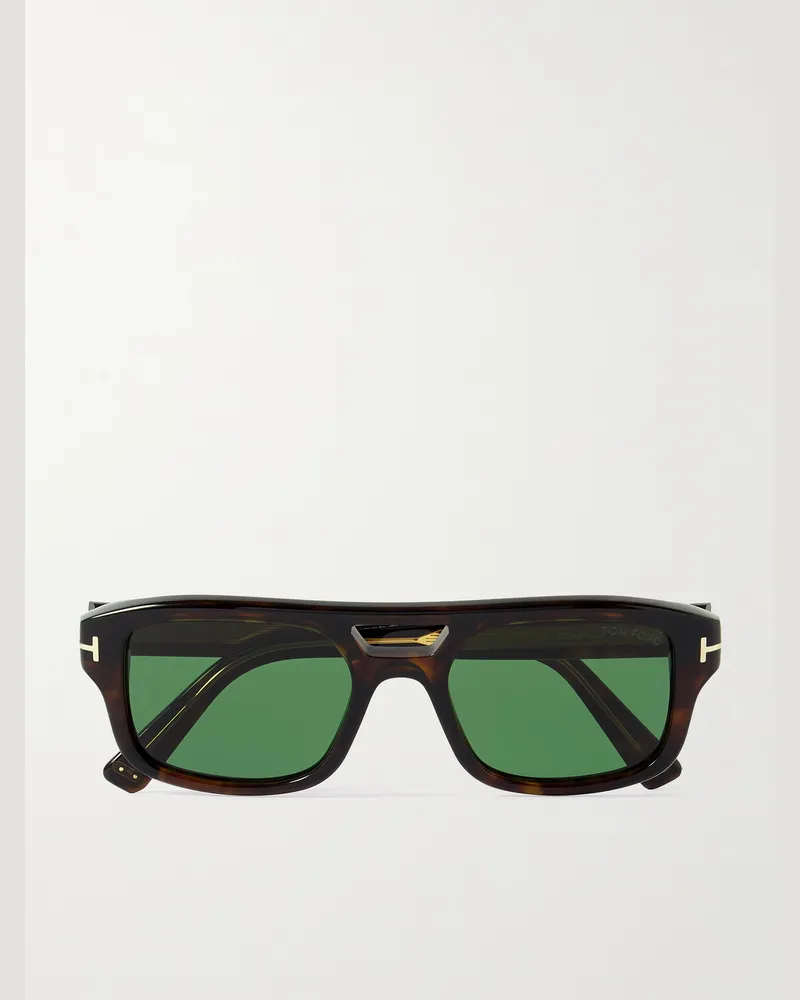 Tom Ford Navigator Aviator-Style Tortoiseshell Acetate Sunglasses Tortoiseshell