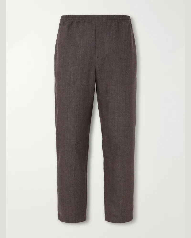 A Kind Of Guise Banasa Straight-Leg Virgin Wool Drawstring Trousers Brown