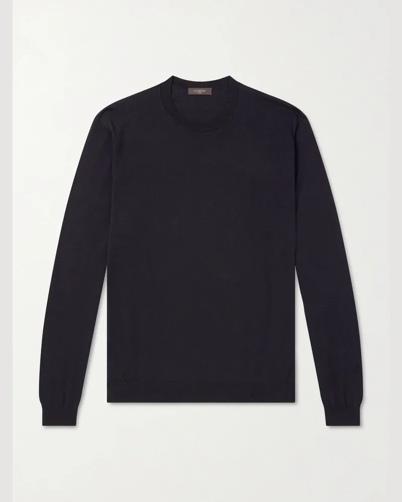 Slowear Cotton and Silk-Blend Sweater Black