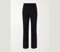 Straight-Leg Pleated Grain de Poudre Wool Trousers