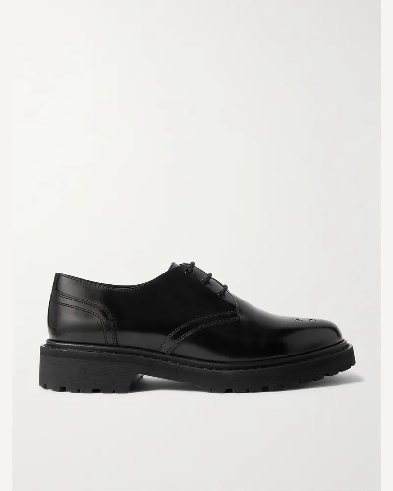 Celine Derby-Schuhe aus glänzendem Leder Schwarz