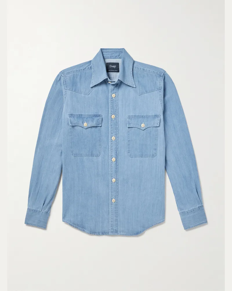Drake's Jeanshemd Blau