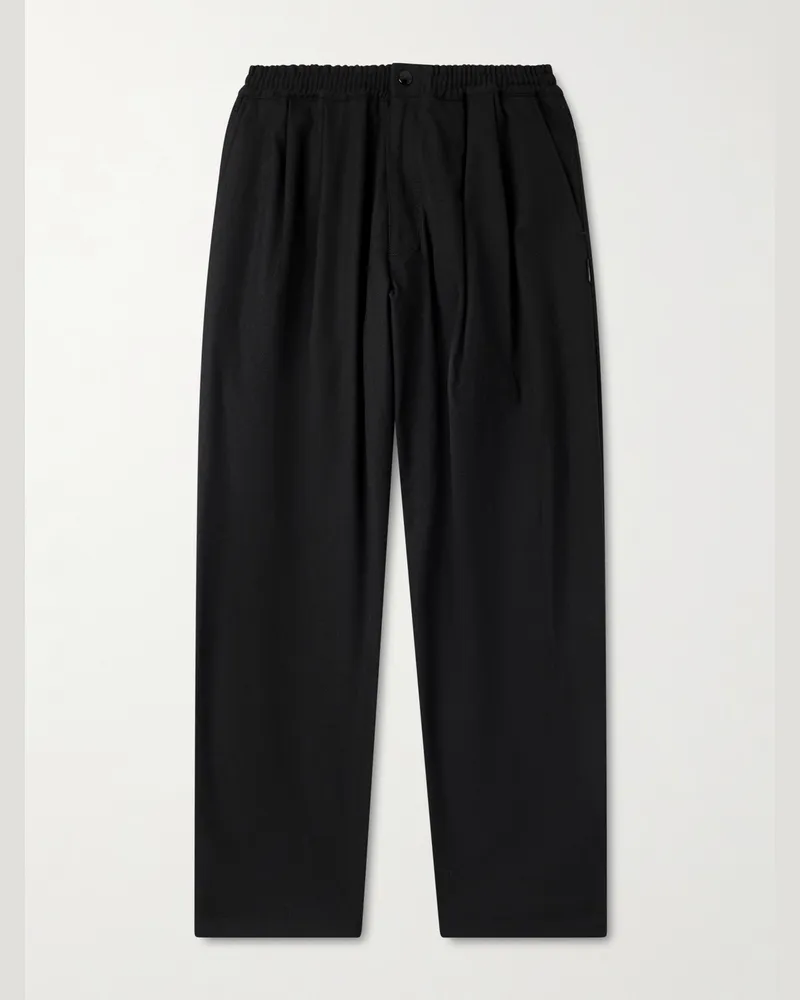 Neighborhood Straight-Leg Crepe Trousers Black