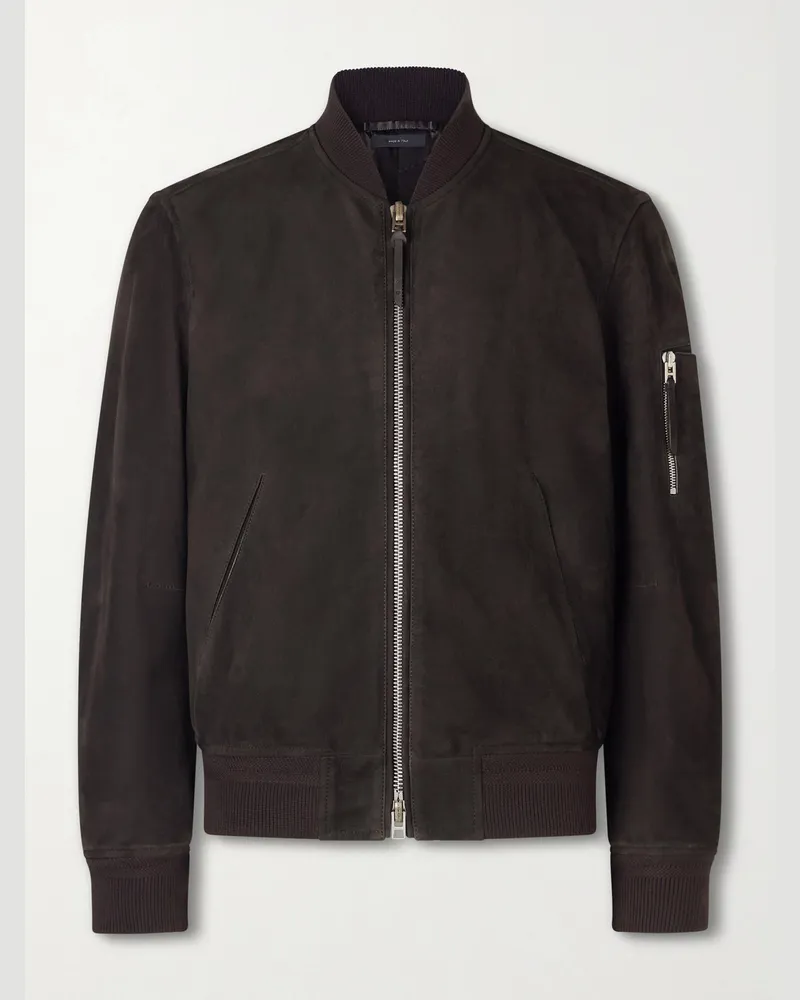 Tom Ford Bomberjacke aus Veloursleder Braun