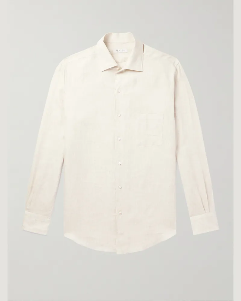 Loro Piana Arizona Hemd aus Leinen Neutral