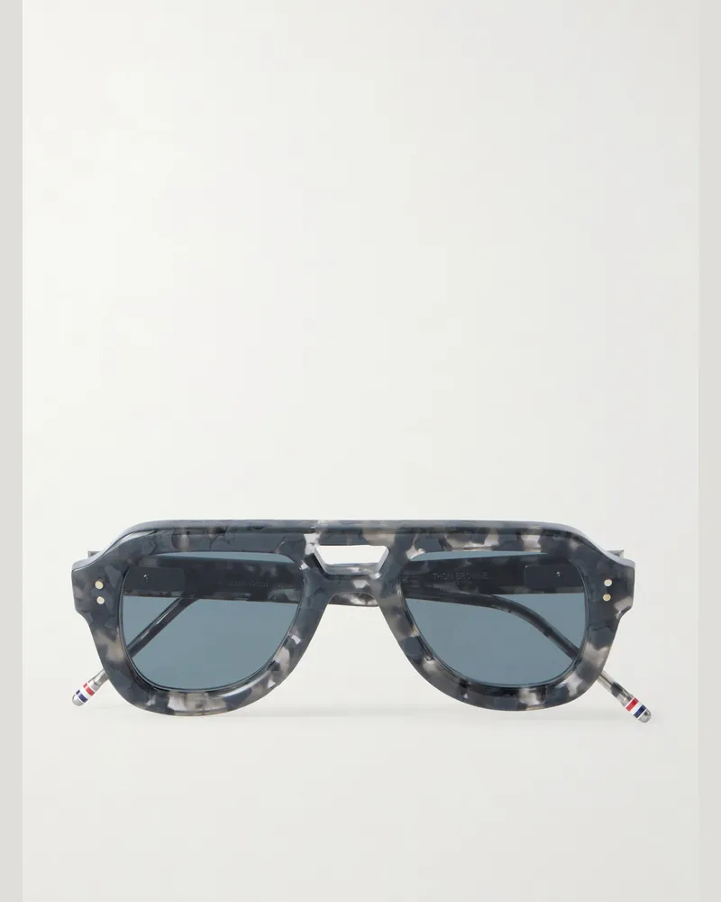 Thom Browne Aviator-Style Tortoiseshell Acetate Sunglasses Gray