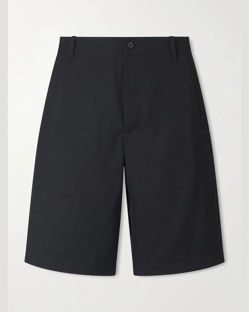 Jacquemus Straight-Leg Wool-Twill Shorts Black