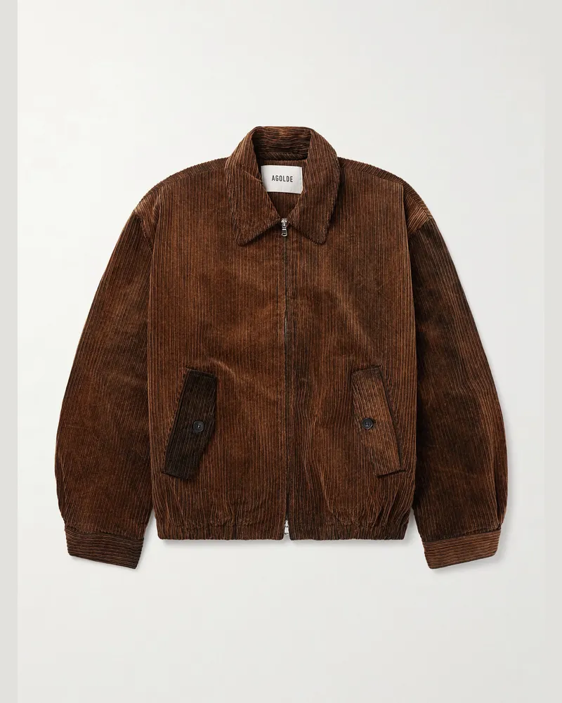 AGOLDE Torres Cotton-Blend Corduroy Jacket Brown