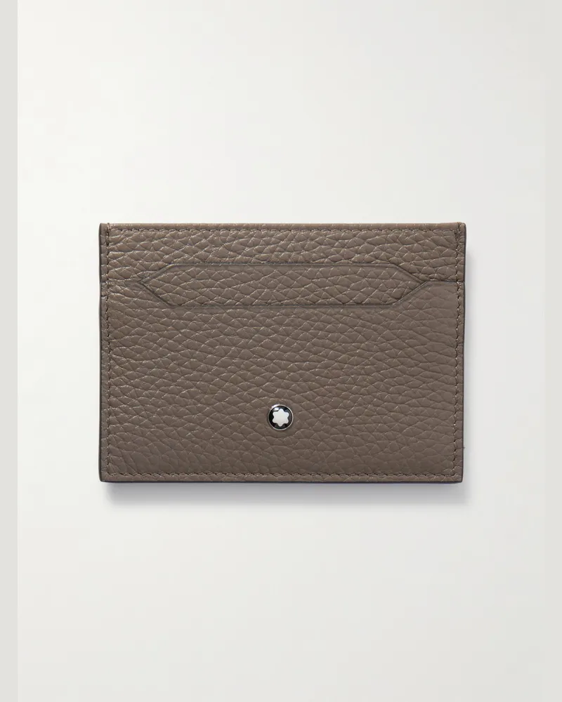 Montblanc Kartenetui aus vollnarbigem Leder Braun