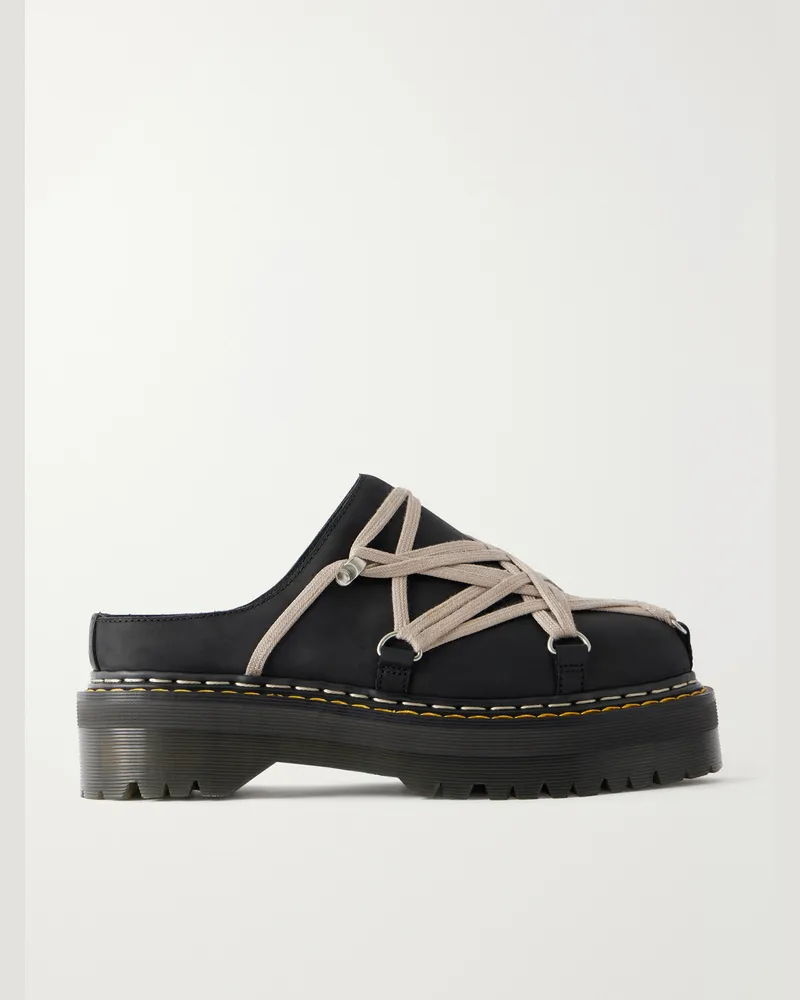 Rick Owens Dr Martens Leather Mules Black
