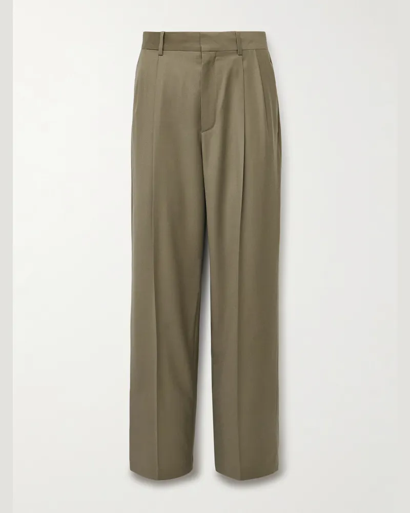 The Row Zev gerade geschnittene Hose aus Schurwoll-Twill mit Falten Neutral