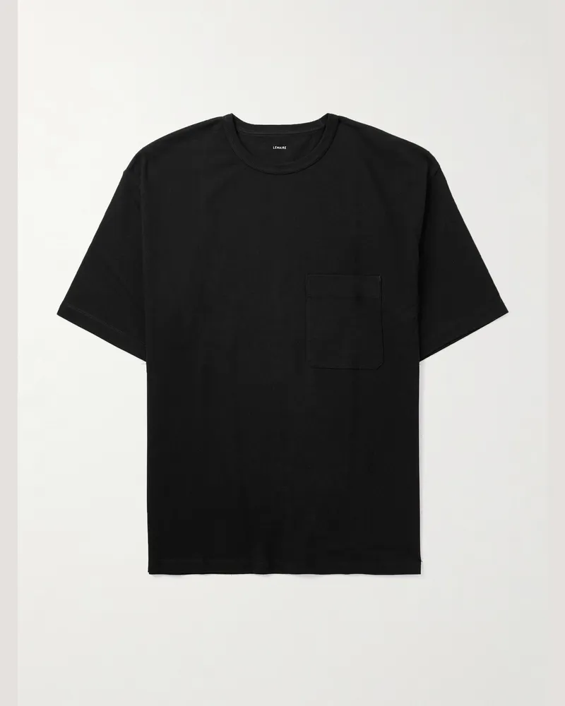 Christophe Lemaire T-Shirt aus Baumwoll-Jersey Schwarz