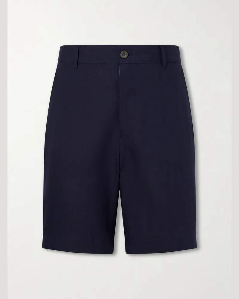 Paul Smith Straight-Leg Linen Shorts Blue