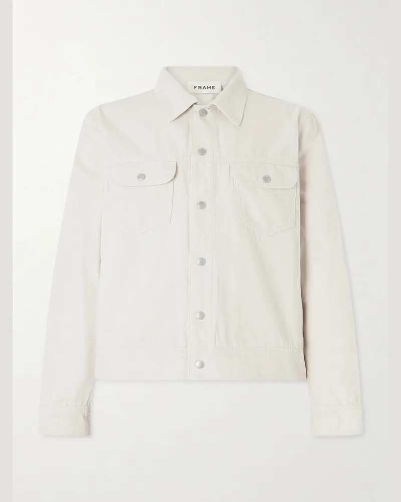 Frame Denim Cotton Trucker Jacket Neutrals