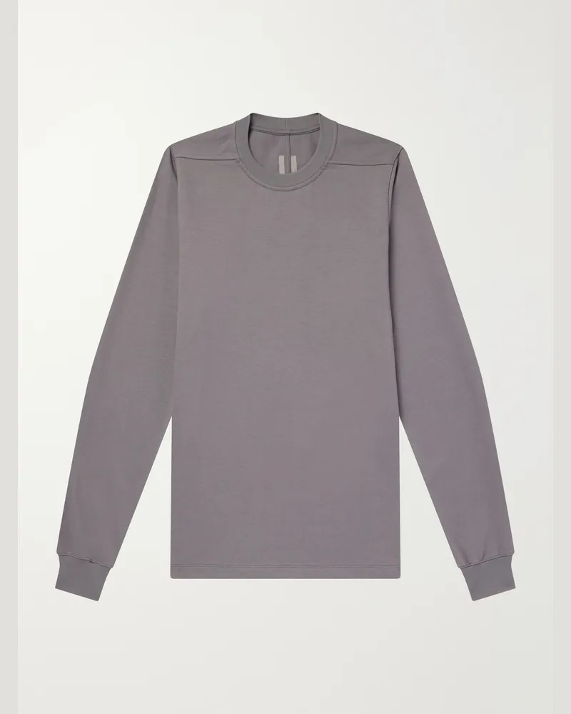 Rick Owens Crewneck Cotton-Jersey Shirt Gray