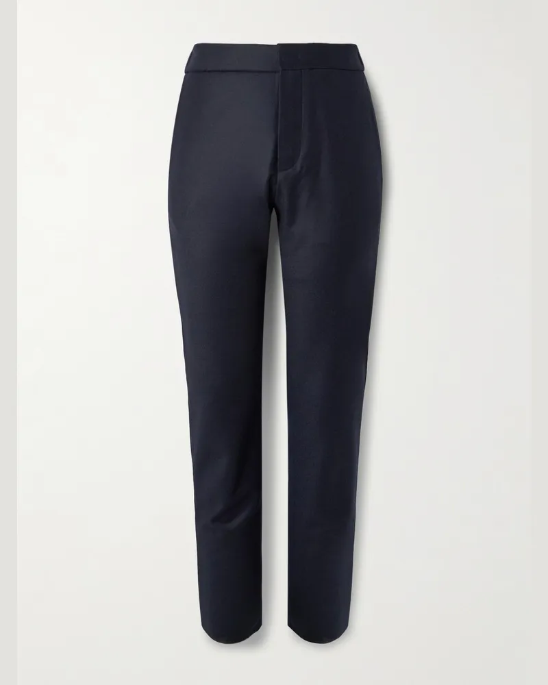 Loro Piana Leisure City schmal geschnittene Hose aus einer Schurwoll-Kaschmirmischung Blau