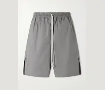 Straight-Leg Stretch-Cotton Poplin Shorts