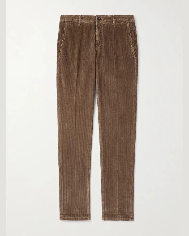 Slowear Incotex Slim-Fit Cotton-Blend Corduroy Trousers Brown