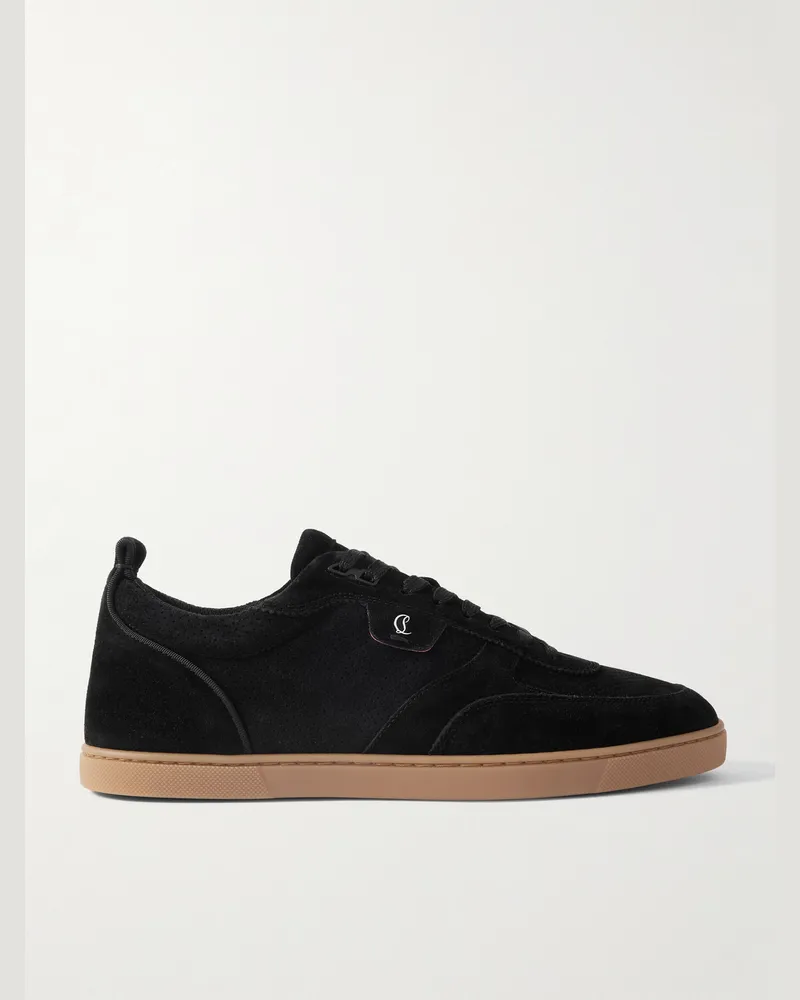 Christian Louboutin Tutti Rui Perforated Suede Sneakers Black