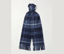 Schal aus Kaschmir mit Fransen und Karomuster