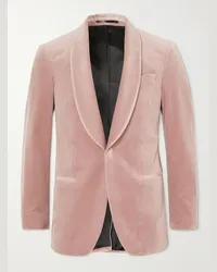 MR P. Smokingjacke aus Samt aus einer Baumwollmischung Pink