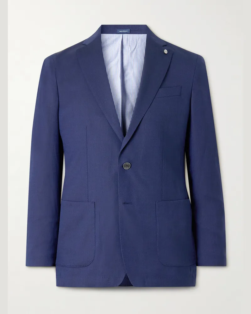 Peter Millar Excursionist Wool and Silk-Blend Blazer Blue