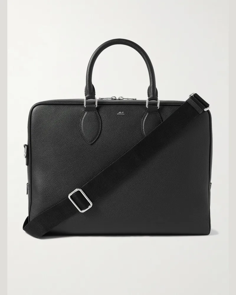 MR P. Full-Grain Leather Briefcase Black