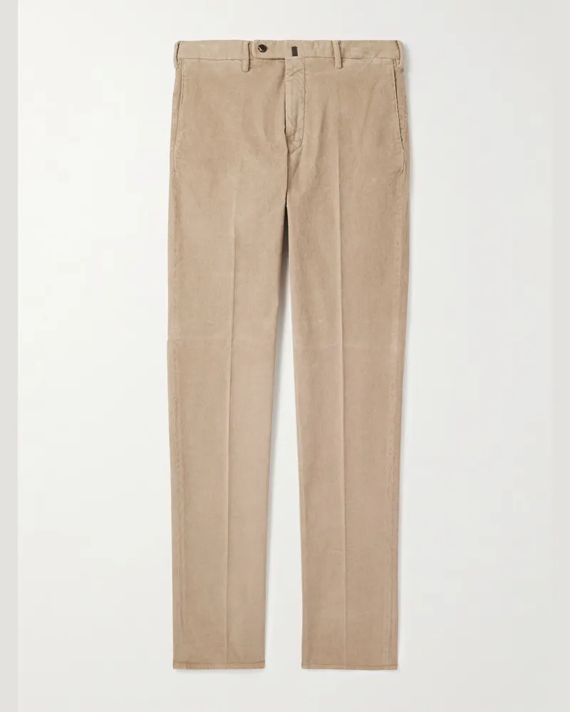 Slowear Incotex Straight-Leg Cotton-Blend Corduroy Trousers Neutrals