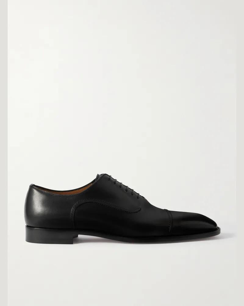 Christian Louboutin Seriox Cap-Toe Leather Oxford Shoes Black