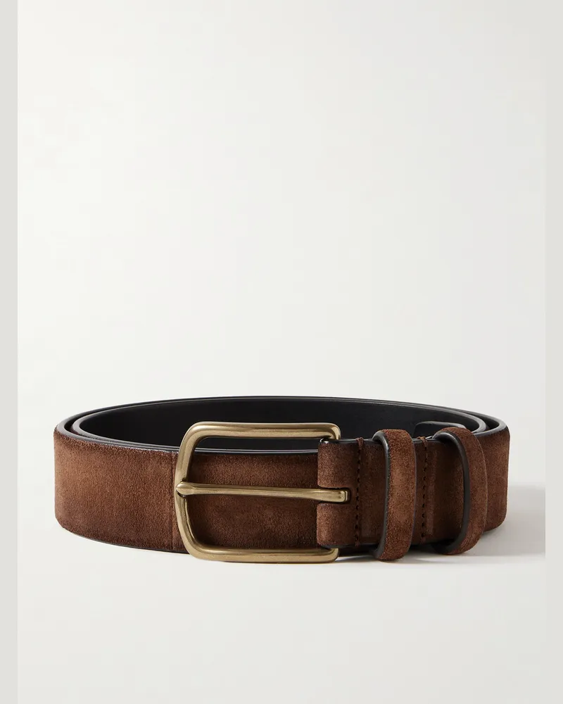 Officine Creative Italia Gürtel aus Veloursleder, 3,5 cm Braun