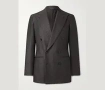 Doppelreihiges Sakko aus Wolle mit Hahnentrittmuster