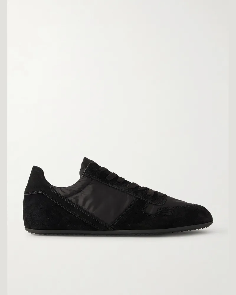 Rick Owens Minimal Suede and Nylon Sneakers Black