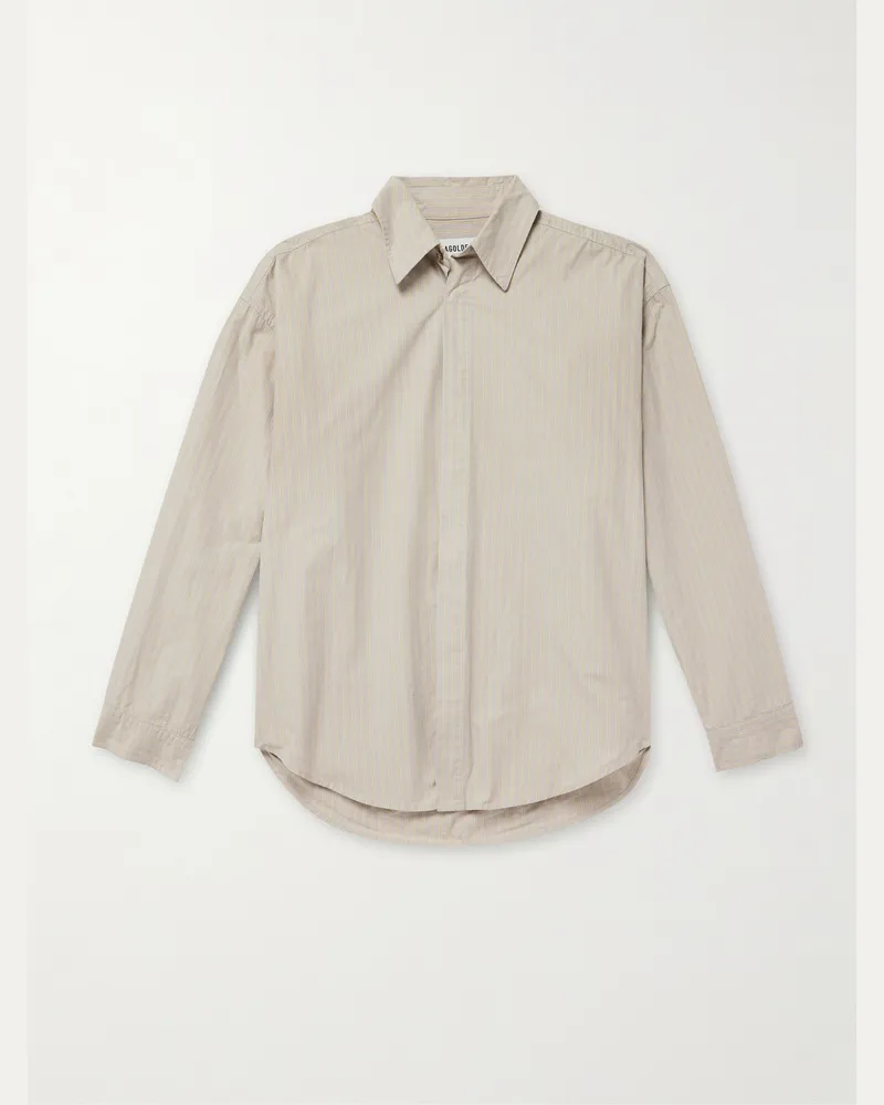 AGOLDE Roy gestreiftes Hemd aus Baumwolle Neutral