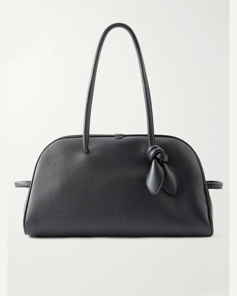 Jacquemus Le Turismo Full-Grain Leather Messenger Bag Black