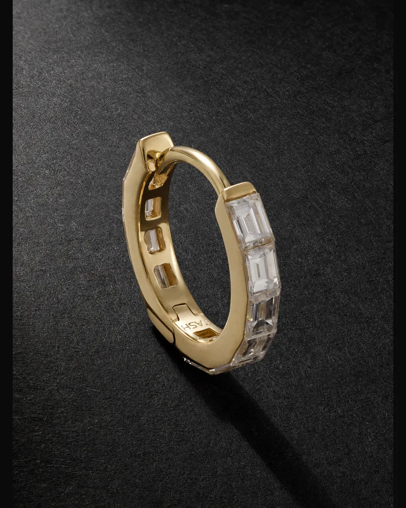 Maria Tash Invisible einzelne Creole aus 18 Karat Gold mit Diamanten, 8 mm Gold