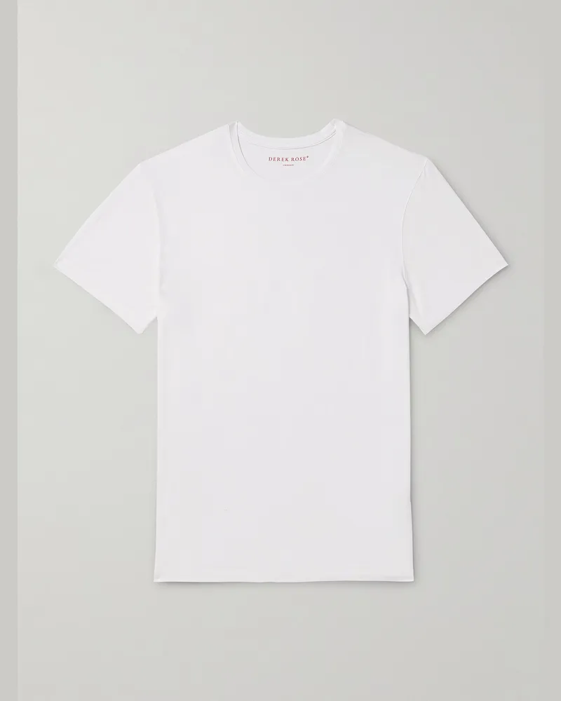 Derek Rose Basel Stretch-Micro Modal Jersey T-Shirt White