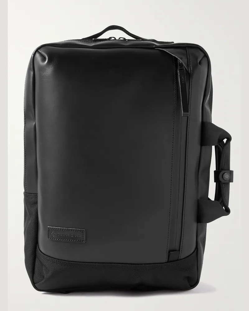 MASTER PIECE Slick Logo-Appliquéd CORDURA® Ballistic and Leather Backpack Black