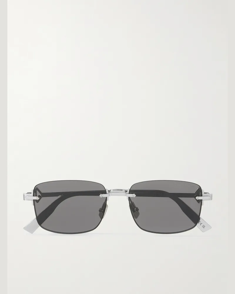 Dior CD Diamond S11U Rectangular-Frame Rimless Silver-Tone Sunglasses Silver