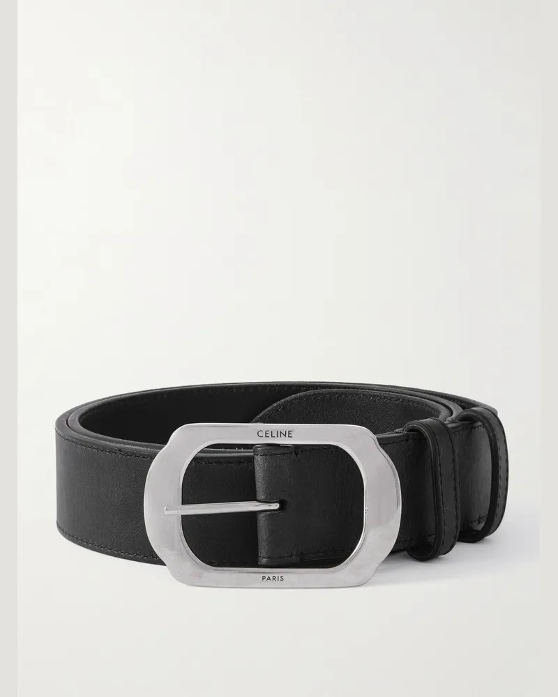 Celine Gürtel aus Leder, 3,5 cm Schwarz