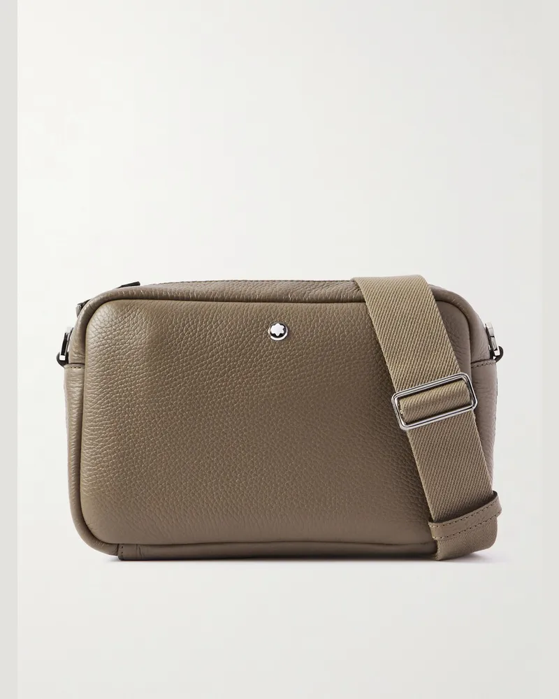 Montblanc Umhängetasche aus vollnarbigem Leder Braun
