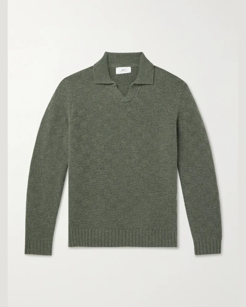 MR P. Pullover aus Wolle mit Polokragen Grün