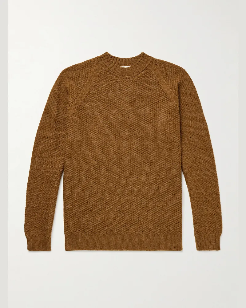 John Smedley Pullover aus strukturiertem Wollstrick Orange
