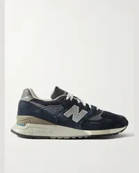 New Balance MiUS 998 Sneakers aus Veloursleder mit Besatz aus Mesh und Leder Blau