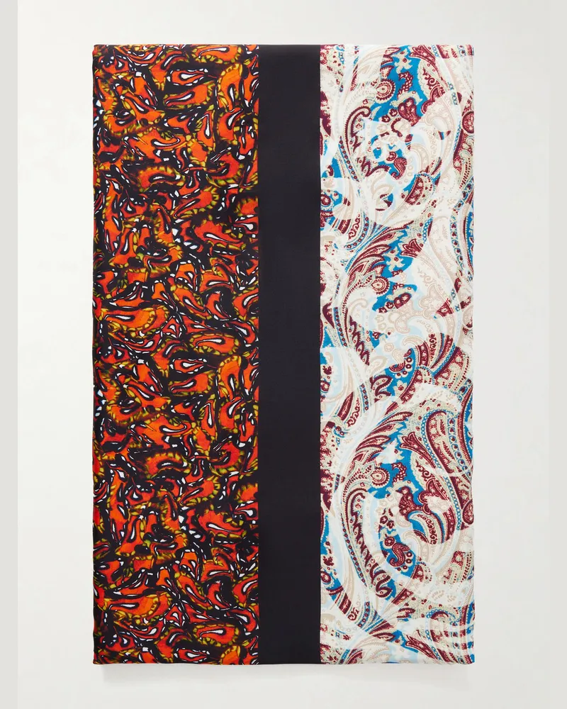 Dries van Noten Flora Printed Satin Scarf Multi