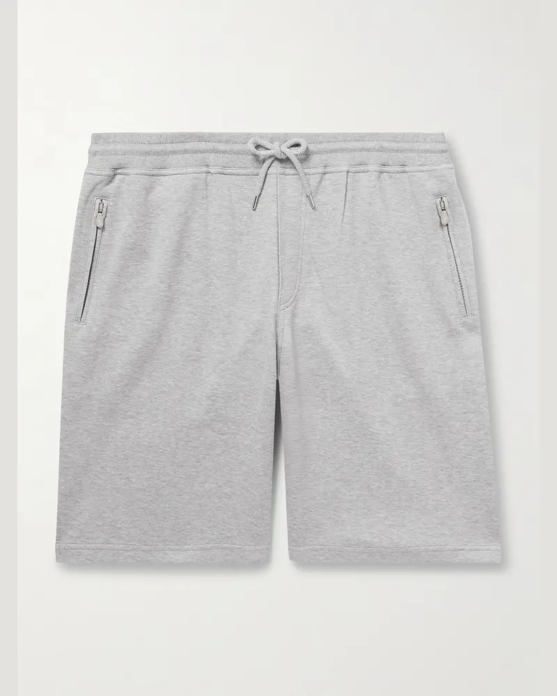 Brunello Cucinelli Straight-Leg Cotton-Blend Jersey Drawstring Shorts Gray
