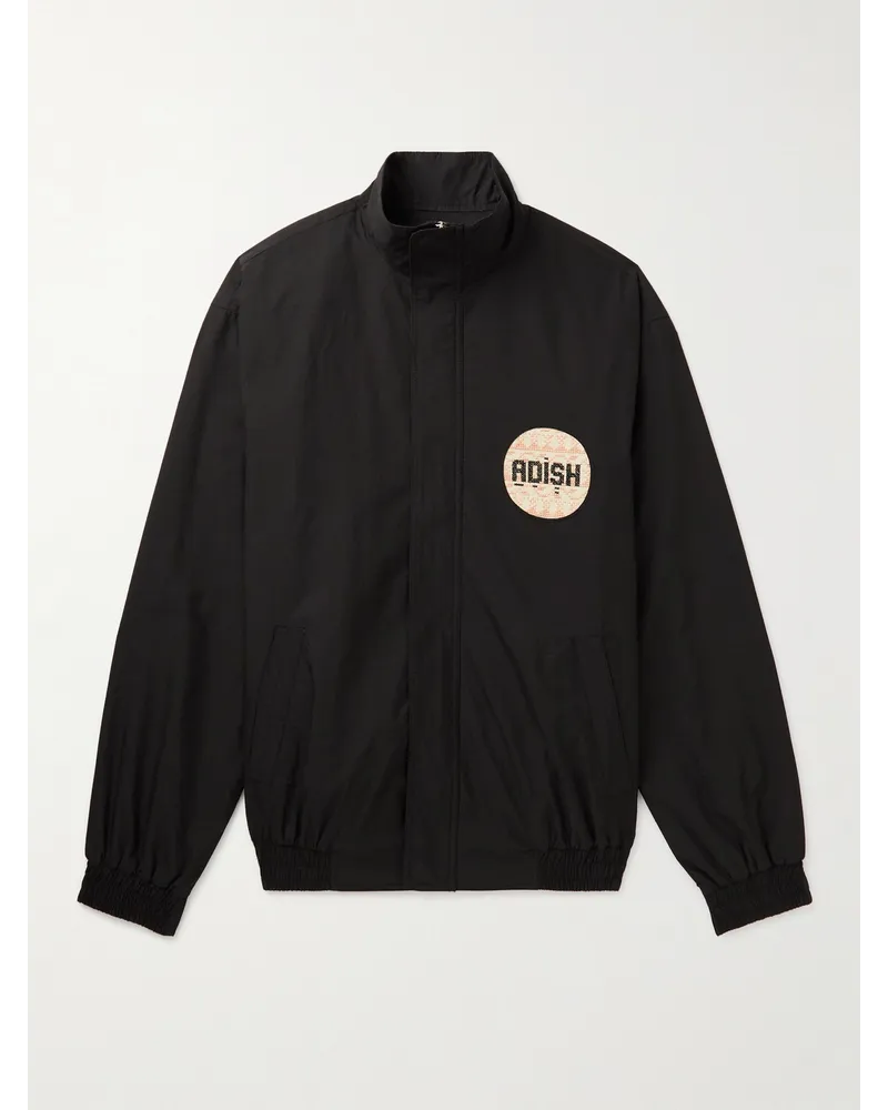 ADISH Jacke aus Baumwoll-Ripstop mit Logoapplikation Schwarz