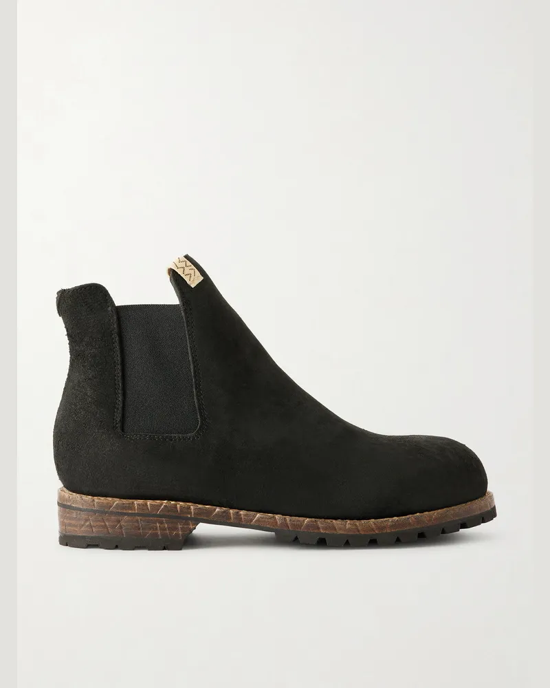 Visvim Gornergrat Mid-Folk Suede Chelsea Boots Black