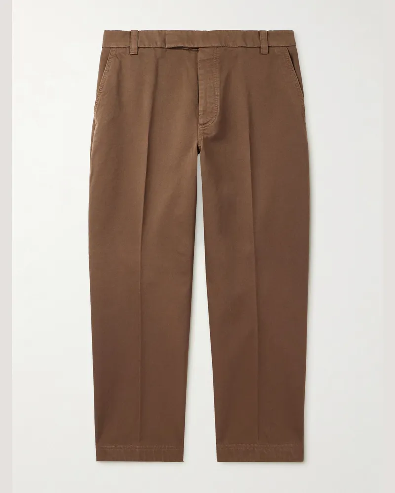 Thom Browne Utility schmal zulaufende Hose aus Baumwoll-Twill in Stückfärbung Braun