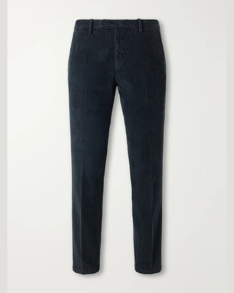 Boglioli Straight-Leg Cotton and Modal-Blend Corduroy Suit Trousers Blue