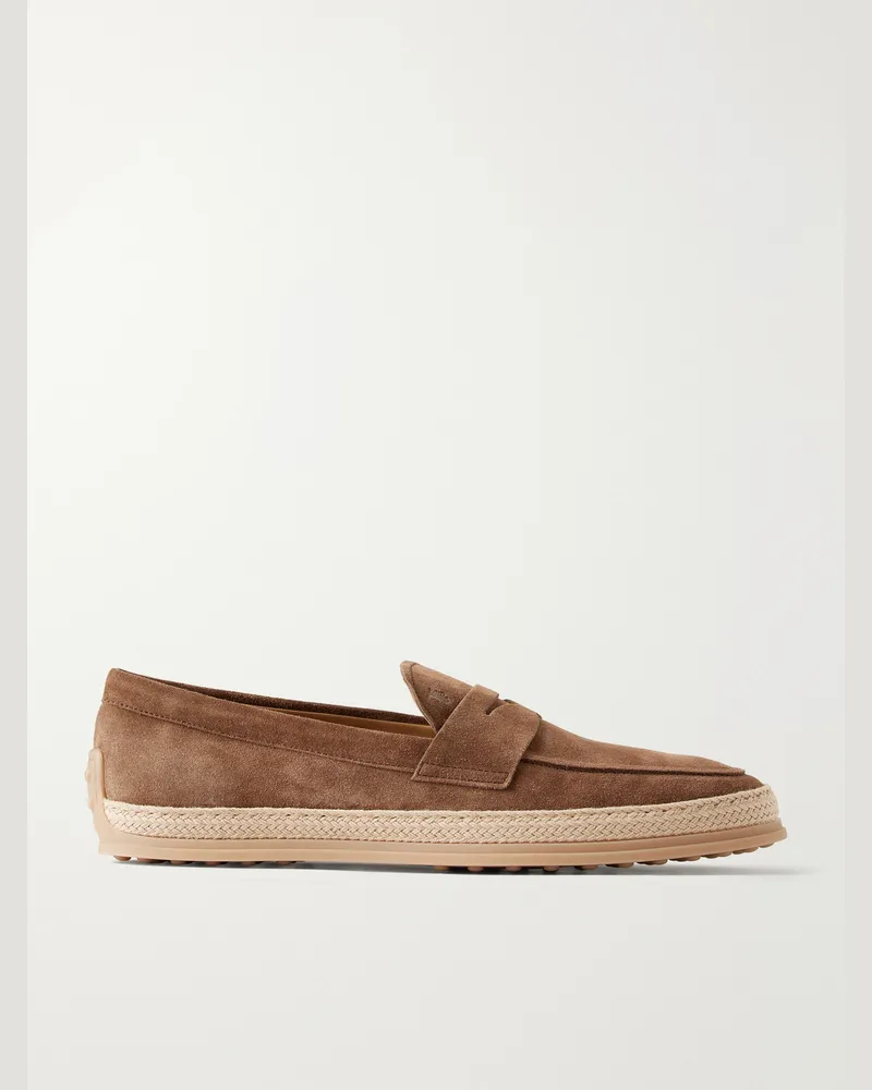 TOD'S Suede Espadrilles Brown